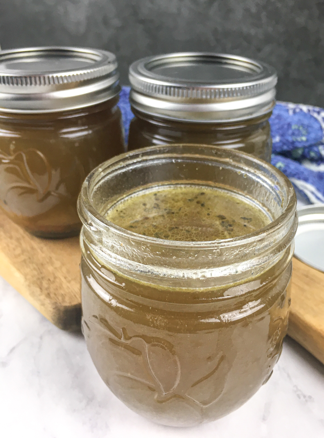 chicken broth in mason jar