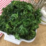 crispy kale chips in serving dish
